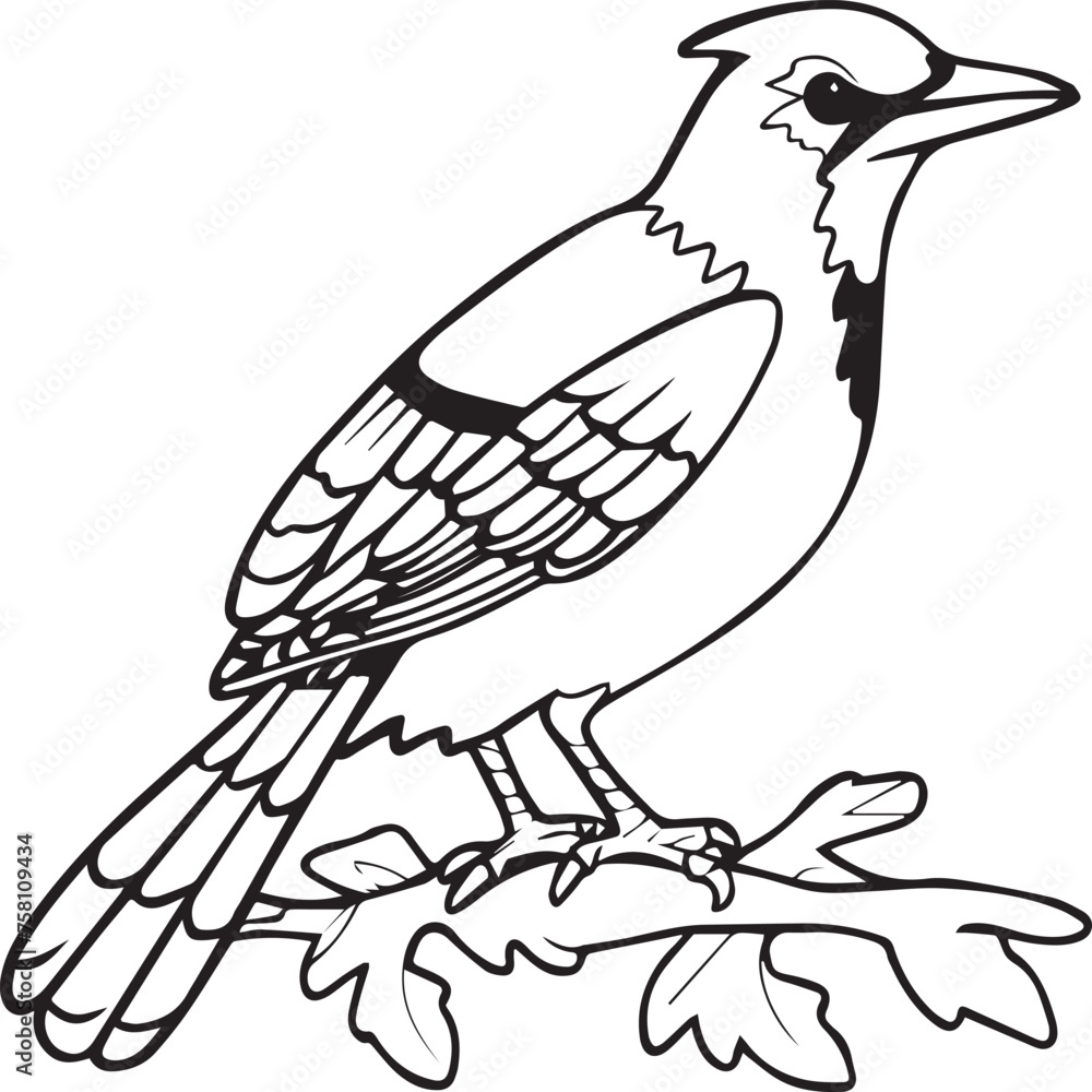 Fototapeta premium Bird coloring pages. Bird outline vector for coloring book