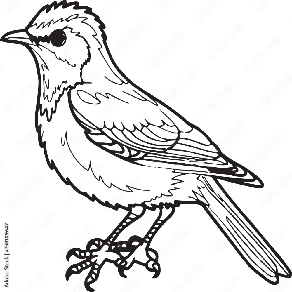 Obraz premium Bird coloring pages. Bird outline vector for coloring book