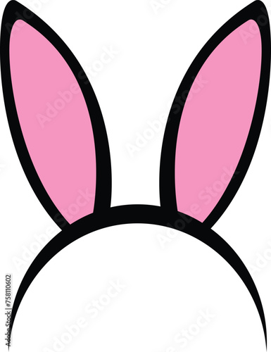 Easter bunny ears mask icon. Ostern rabbit ear spring hat sign. Bunny Ears symbol. Rabbit ears logo. flat style.