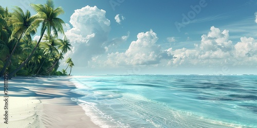 Professional photography of a tropical beach. Summer background