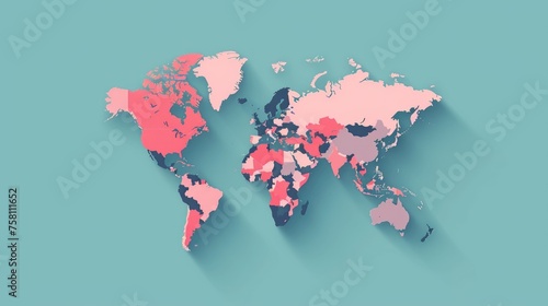 world map, flat vector design world map
