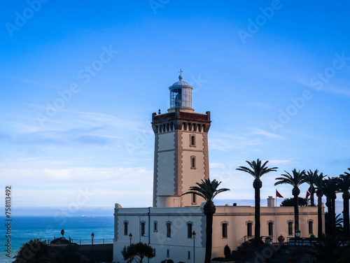 portrait of light house at Cape Spartel Tangier, Morocco photo
