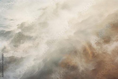 Aerial view of stormy ocean with muted tones