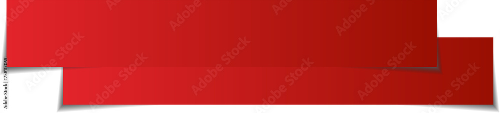 Red blank paper scraps with shadows, banners, label Red blank paper scraps with shadows, banners, label