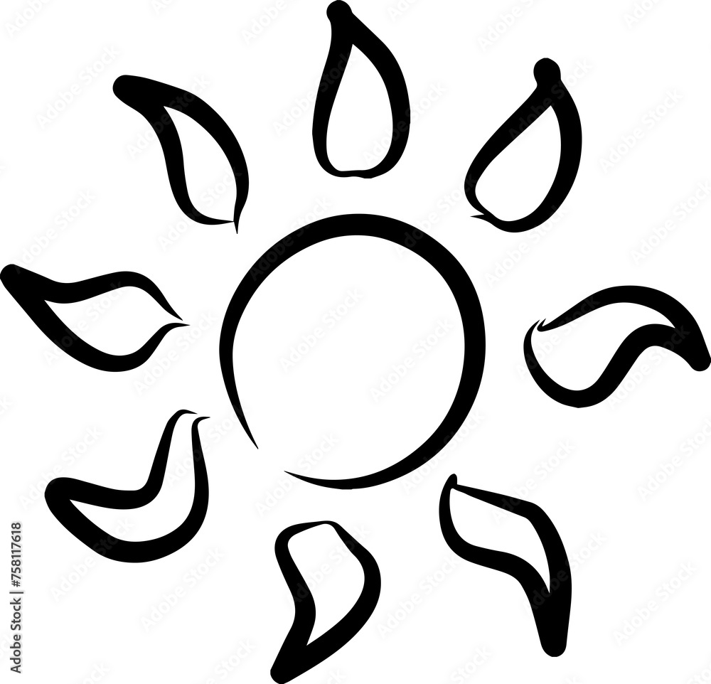 Sun drawing icon. Hand drawn set Sun drawing icon. Hand drawn set