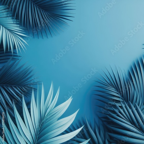 Collection of tropical leaves foliage plants in pastel color.Abstract leaf decoration design background  copy space