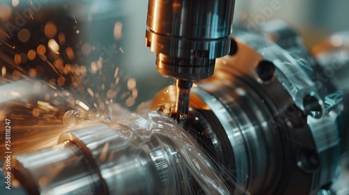 the machining process using a shaped cutter end mill photo