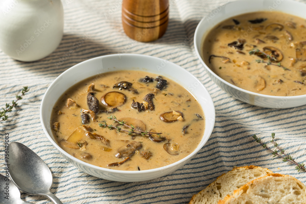 Organic Homemade Mushroom and Wild Rice Soup Organic Homemade Mushroom and Wild Rice Soup