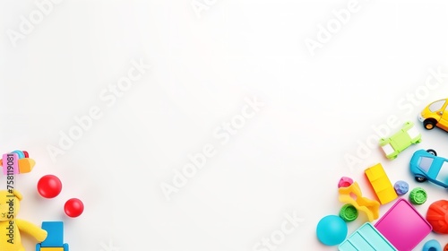 Baby Kids Toy Banner Background: Colorful Educational