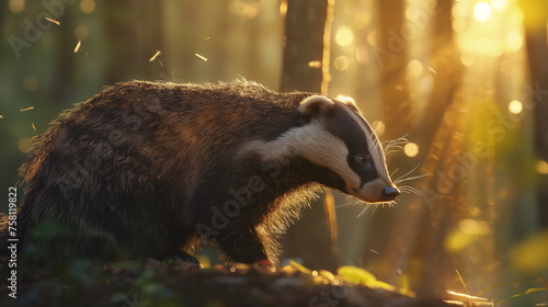 Badger in the forest.