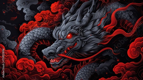 Dragon illustration Wallpaper, angry red dragon background