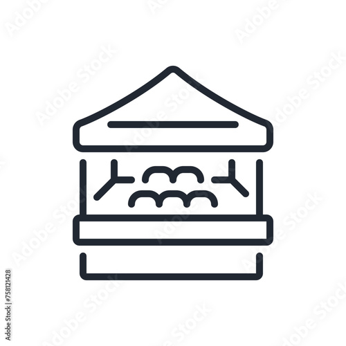 Farmer's market stall editable stroke outline icon isolated on white background flat vector illustration. Pixel perfect. 64 x 64.