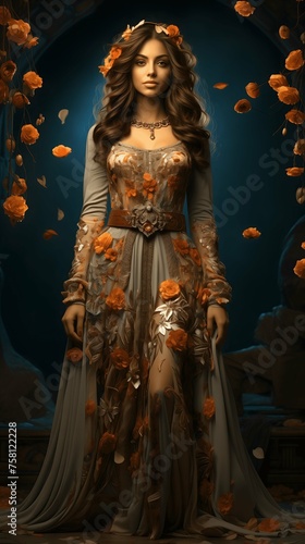 full body portrait of pakistani woman 