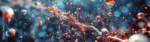 Interconnected elements depicting a digital ecosystem in a state of entropy