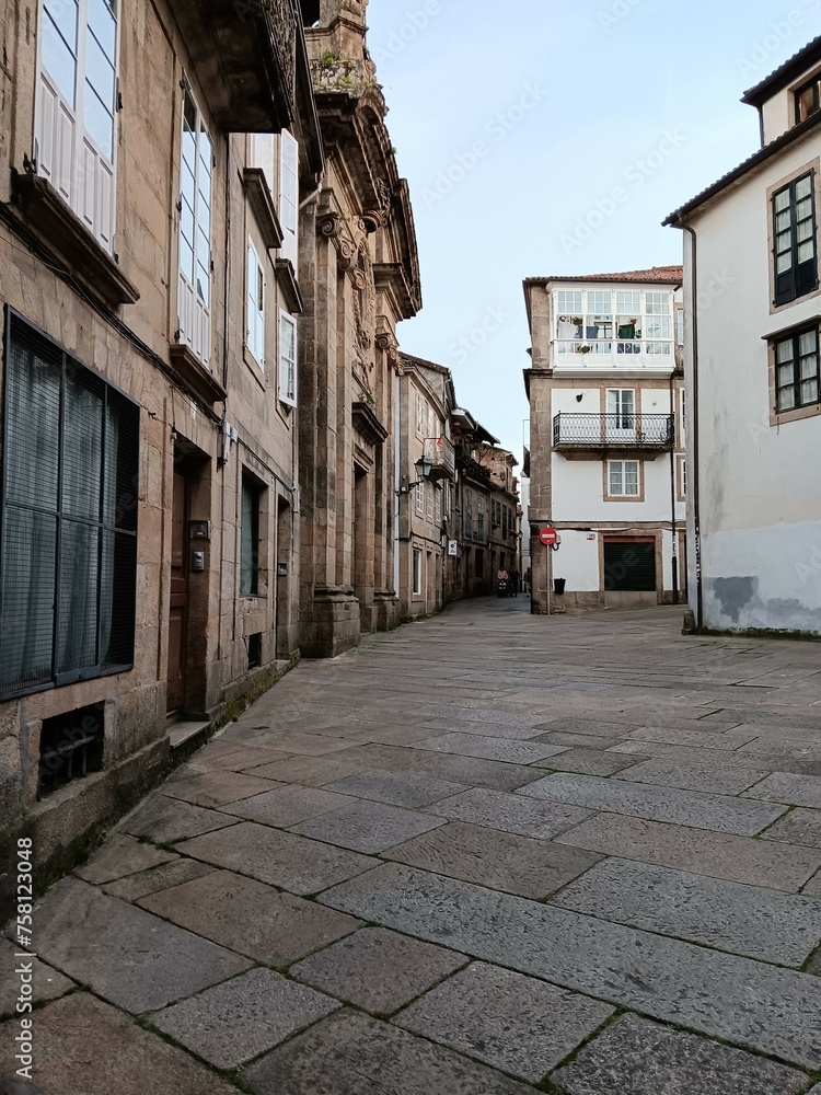 Rúa das Casas Reais en Santiago de Compostela, Galicia
