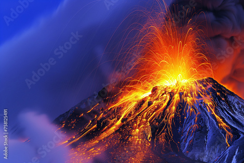 photo of volcano eruption