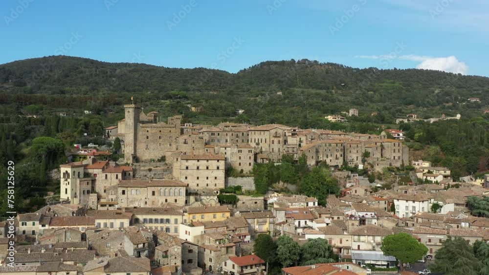Beautiful drone view of medieval town of Bolsena, on the Bolsena Lake in Lazio, central Italy, in a nice spring day. Beautiful drone view of medieval town of Bolsena, on the Bolsena Lake in Lazio, central Italy, in a nice spring day.