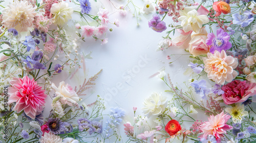 Elegant Floral Frame on White Background