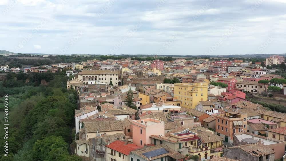 Beautiful drone view of the historical city center of Cerveteri, a medieval and etruscan town in Lazio, central Italy. Beautiful drone view of the historical city center of Cerveteri, a medieval and etruscan town in Lazio, central Italy.