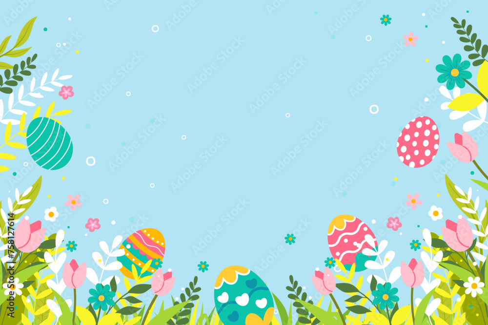Easter backgound with copy space for text. Spring collection of animals, flowers and decorations. For poster, card, scrapbooking , stickers, banner. Spring background with tulips and eggs. Easter backgound with copy space for text. Spring collection of animals, flowers and decorations. For poster, card, scrapbooking , stickers, banner. Spring background with tulips and eggs.