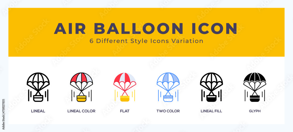 Air balloon icon vector for web. and mobile app Air balloon icon vector for web. and mobile app
