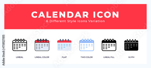 Calendar vector icon. with different styles vector illustration. photo