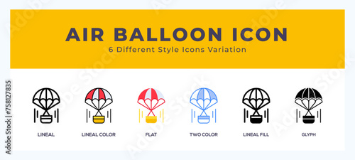 Air balloon icon vector for web. and mobile app