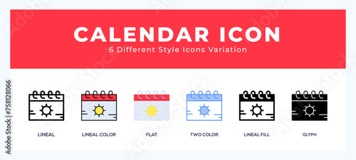 Calendar icon set. vector illustration.