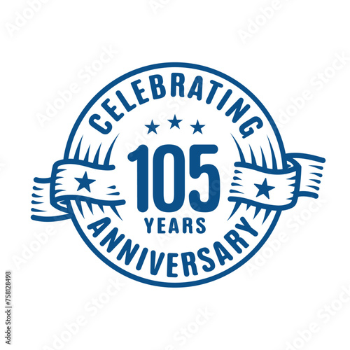 105 years logo design template. 105th anniversary vector and illustration.
