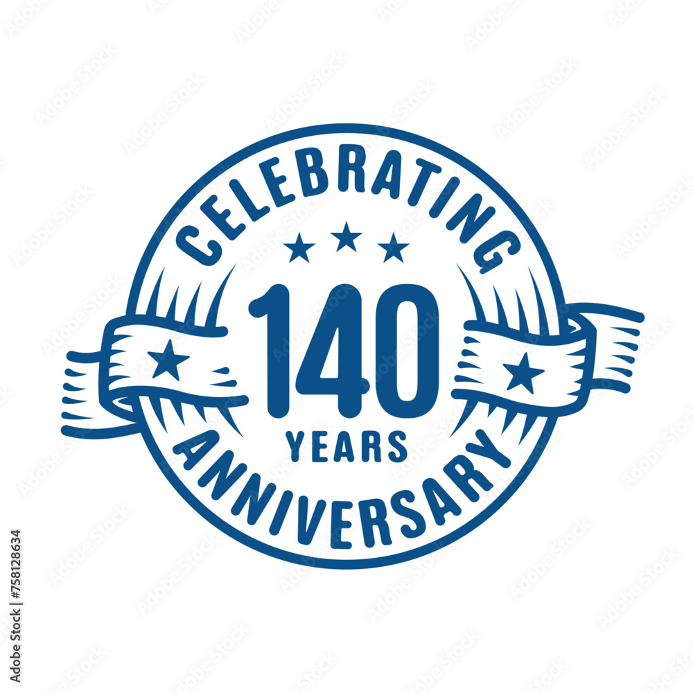 140 years logo design template. 140th anniversary vector and illustration.