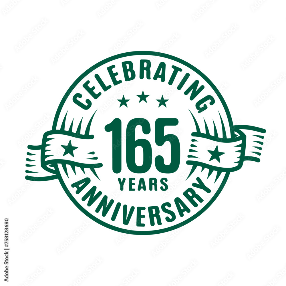 165 years logo design template. 165th anniversary vector and illustration. 165 years logo design template. 165th anniversary vector and illustration.