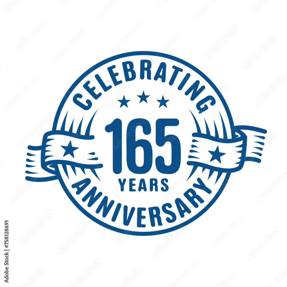 165 years logo design template. 165th anniversary vector and illustration.