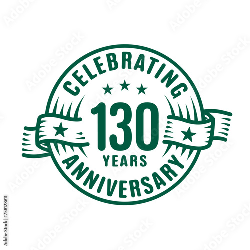 130 years logo design template. 130th anniversary vector and illustration.