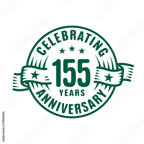 155 years logo design template. 155th anniversary vector and illustration.