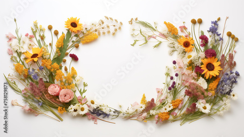  A close-up shot of a delicate floral arrangement forming an elegant frame, ideal for showcasing your text or logo.