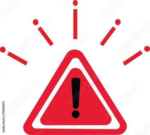 
Red alert sign Red exclamation mark Caution and danger vector 
