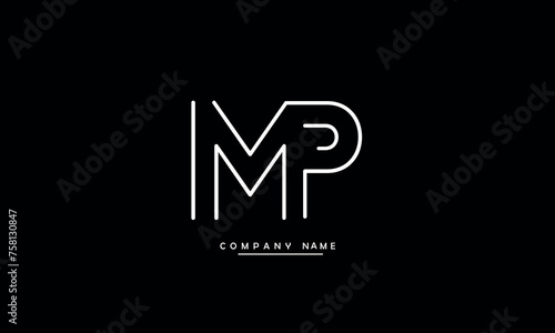 MP, PM, M, P Abstract Letters Logo Monogram