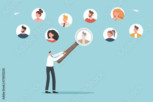 Hire new employees, team structure changes to improve efficiency, organization restructuring, personnel selection, сompliance of resume with responsibilities for position, man chooses new employees.