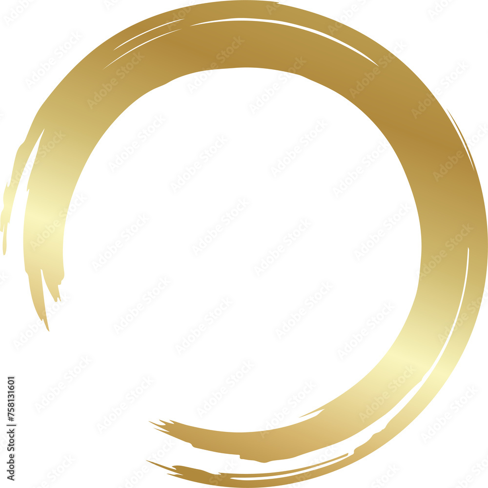 Gold circle line brush set. Element for design Gold circle line brush set. Element for design