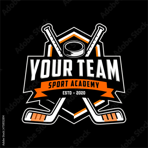 Hockey logo in modern minimalist style