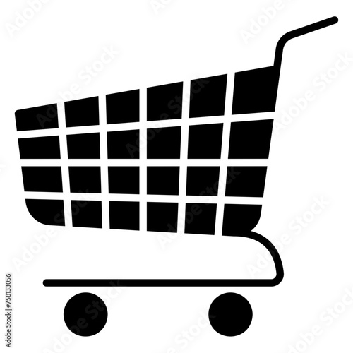 Shopping cart icon for grocery checkout in ecommerce