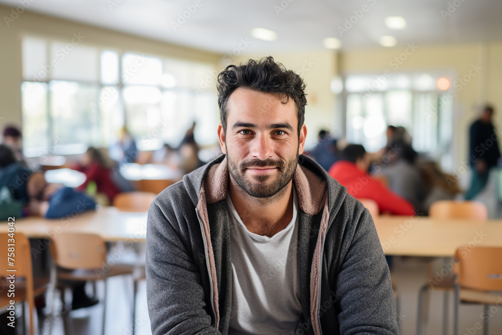 Generative AI photo of middle aged student studying education courses university or college classroom Generative AI photo of middle aged student studying education courses university or college classroom