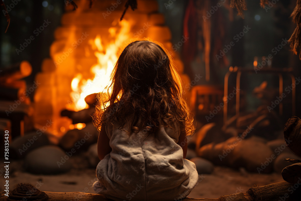 Generative ai picture photo of cheerful happy child traveler exploring nature on a weekend trip outdoors Generative ai picture photo of cheerful happy child traveler exploring nature on a weekend trip outdoors