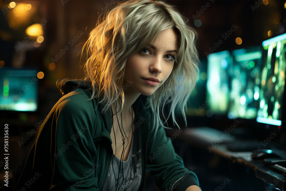 Office IT specialist worker system administrator hacker engineer picture portrait made with Generation AI technology Office IT specialist worker system administrator hacker engineer picture portrait made with Generation AI technology
