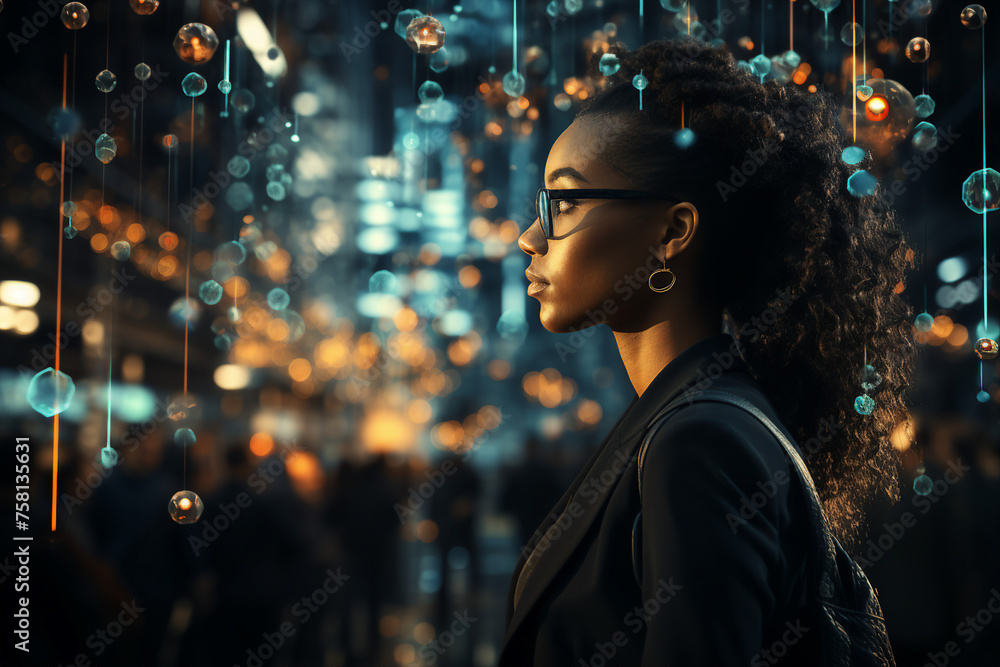 Obraz premium Office IT specialist worker system administrator hacker engineer picture portrait made with Generation AI technology