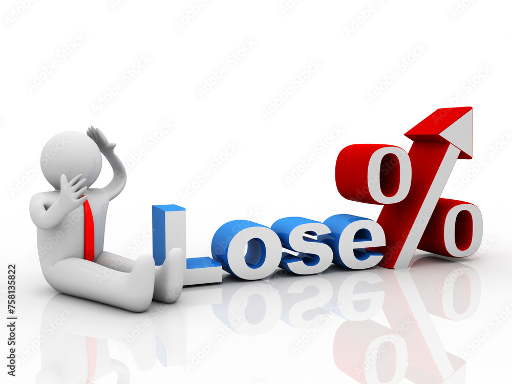 3d rendering business loss concept 3d rendering business loss concept