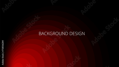 Black and red abstract background with lines and gradient transition, blended rounds, overlay pattern