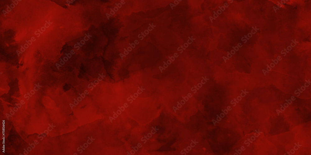 A painted old grunge with cracks and scratches, Stained blurry red grunge texture, red ink effect red watercolor background, red background for wallpaper, weeding card, and design. - obrazy, fototapety, plakaty 