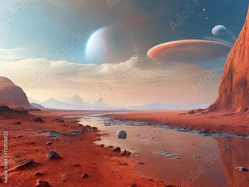 What the living sky on mars would look like Generative AI