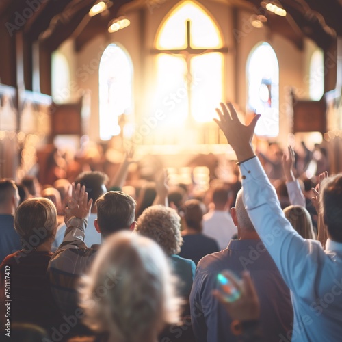 A joyful assembly of churchgoers fills the church, their voices uniting in hymns and praises to God, creating a harmonious atmosphere of faith and devotion.




 photo